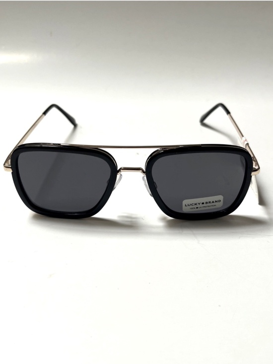 New LUCKY BRAND Double Bridge Aviator Sunglasses Black Metal